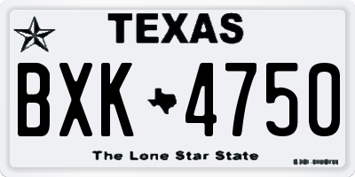 TX license plate BXK4750