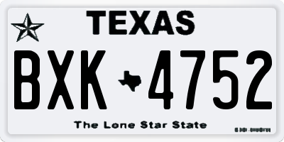 TX license plate BXK4752
