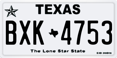TX license plate BXK4753