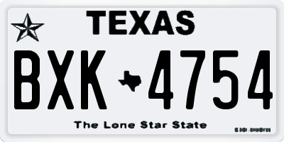 TX license plate BXK4754
