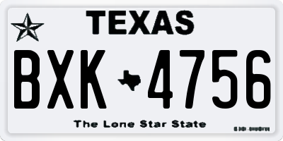 TX license plate BXK4756