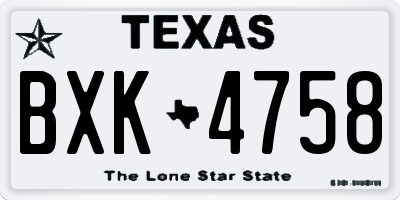 TX license plate BXK4758