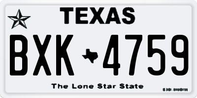 TX license plate BXK4759