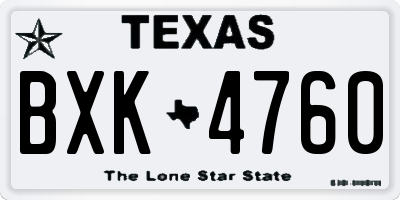 TX license plate BXK4760