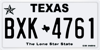 TX license plate BXK4761
