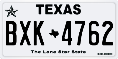 TX license plate BXK4762