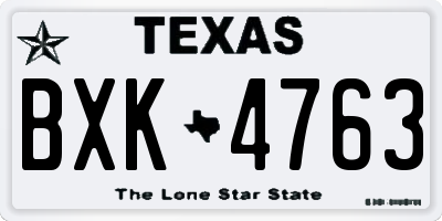 TX license plate BXK4763