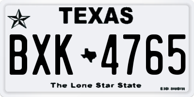 TX license plate BXK4765