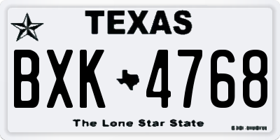 TX license plate BXK4768