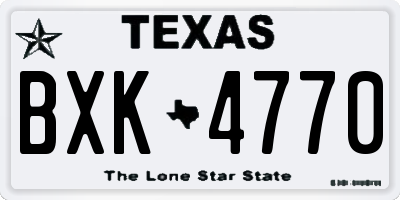 TX license plate BXK4770