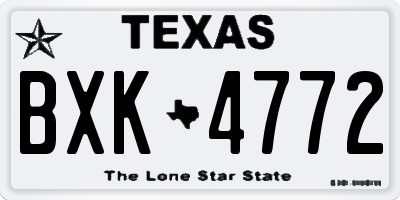 TX license plate BXK4772