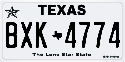 TX license plate BXK4774