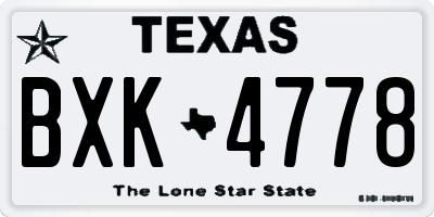 TX license plate BXK4778