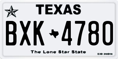TX license plate BXK4780