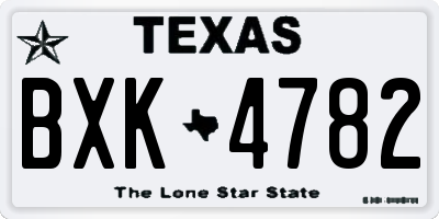 TX license plate BXK4782