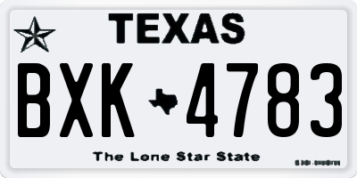 TX license plate BXK4783