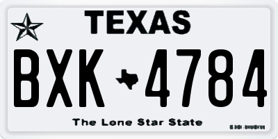 TX license plate BXK4784