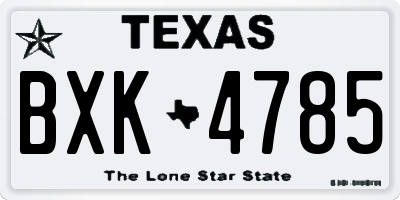 TX license plate BXK4785