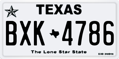 TX license plate BXK4786