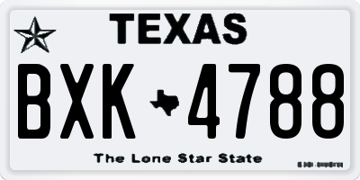 TX license plate BXK4788