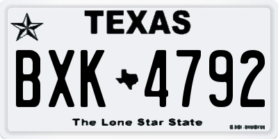 TX license plate BXK4792