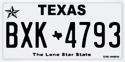 TX license plate BXK4793
