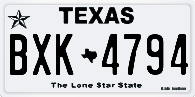 TX license plate BXK4794