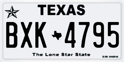 TX license plate BXK4795