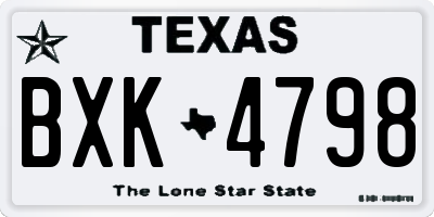 TX license plate BXK4798