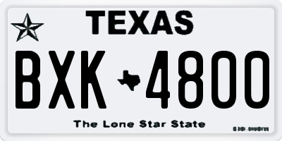 TX license plate BXK4800