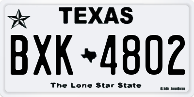 TX license plate BXK4802
