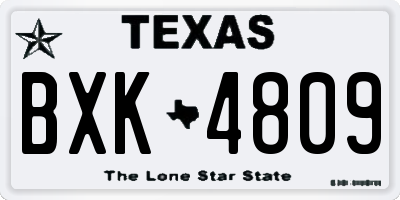 TX license plate BXK4809