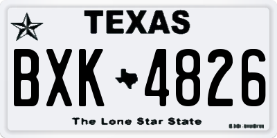TX license plate BXK4826