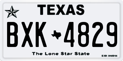 TX license plate BXK4829