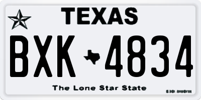 TX license plate BXK4834