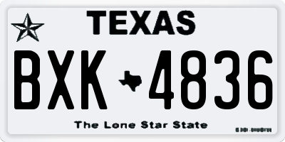 TX license plate BXK4836