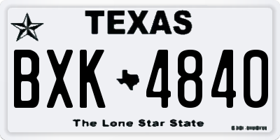 TX license plate BXK4840