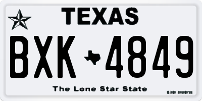 TX license plate BXK4849