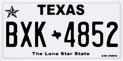 TX license plate BXK4852