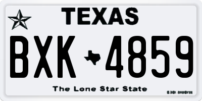 TX license plate BXK4859