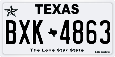 TX license plate BXK4863