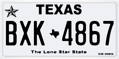 TX license plate BXK4867
