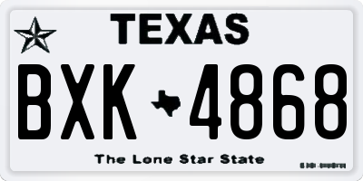 TX license plate BXK4868