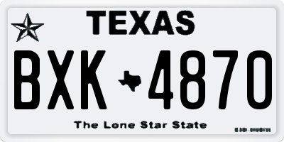 TX license plate BXK4870