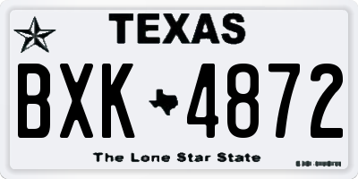 TX license plate BXK4872