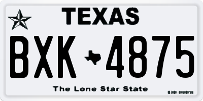 TX license plate BXK4875