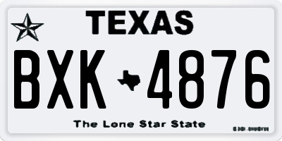 TX license plate BXK4876