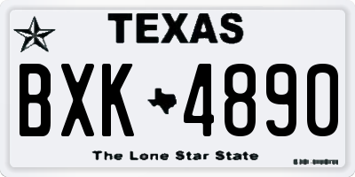TX license plate BXK4890
