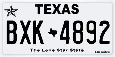 TX license plate BXK4892