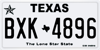 TX license plate BXK4896